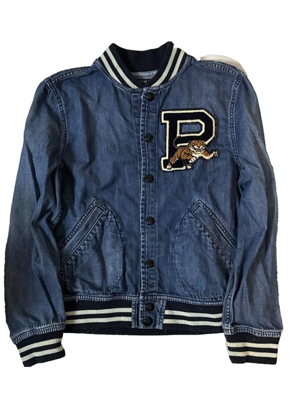 Polo Ralph Lauren Tiger Baseball Jacket Youth Junior Large Soft Lightweight